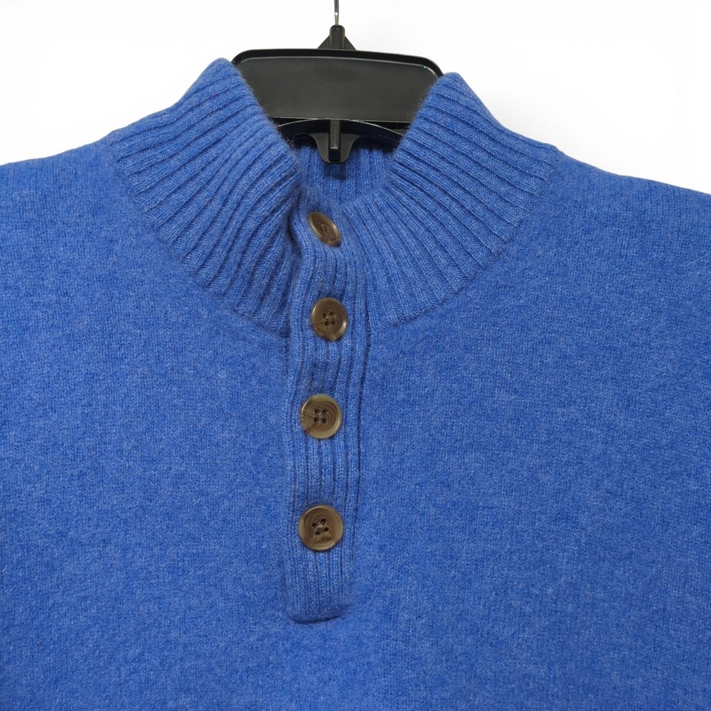 Lands' End Mens Lambswool Cashmere Mock Neck Sweater XL Breathable Luxury Preppy - Picture 2 of 9